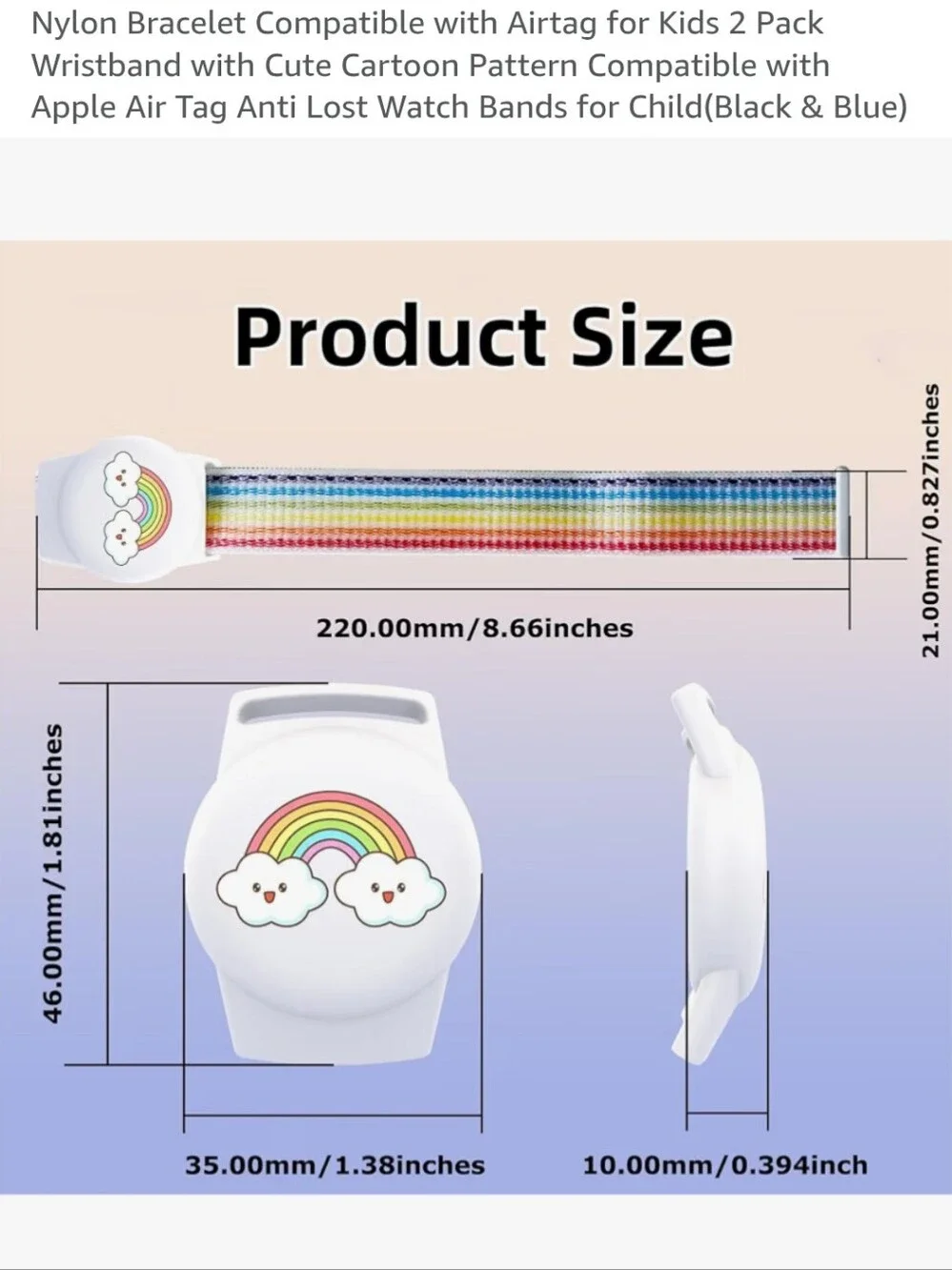 Apple AirTag Two Pack with Colorful Silicone Charms and Strap Holders For Kids